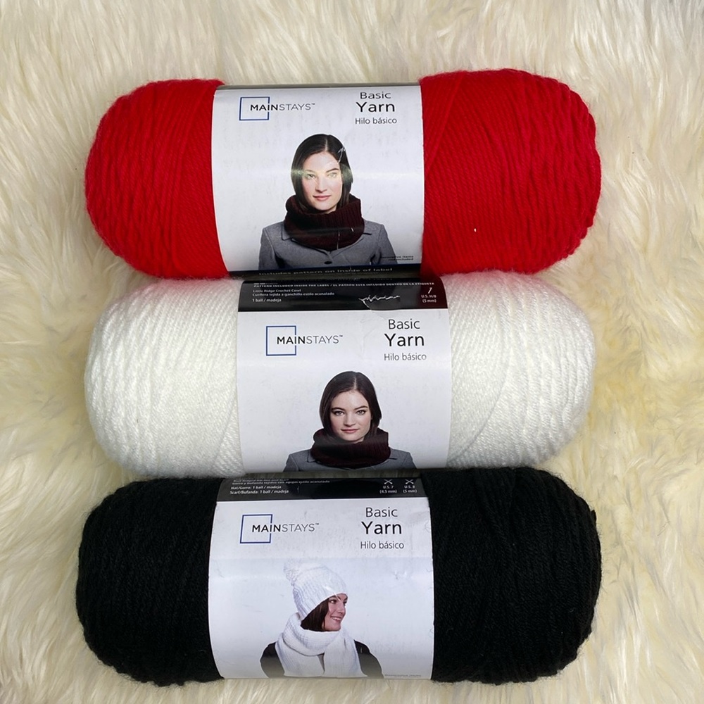 🩷🩵MAINSTAYS BASIC YARN 3pc+1 Free Vanna's Choice Yarn